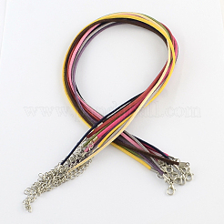 2mm Faux Suede Cord Necklace Making with Iron Chains & Lobster Claw Clasps&nbsp;NCOR-R029-M