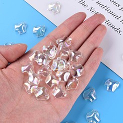 透明なアクリルパーツ  ABカラーメッキ  花びら  ミックスカラー  15.5x15x5mm  穴：2mm  約2200個/500g&nbsp;MACR-S373-106-C