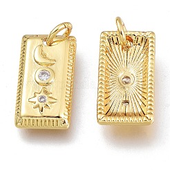 Brass Micro Pave Clear Cubic Zirconia Charms&nbsp;KK-M206-23G