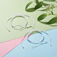 2本ナイロン編み込みブレスレット作り  ホワイト  内径：2インチ（5.2cm）&nbsp;BJEW-JB07525-06