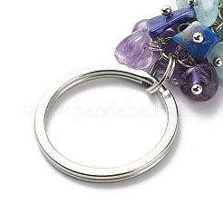 Chakra Theme Natural Gemstone Chip Bead Keychain&nbsp;KEYC-JKC00416-02