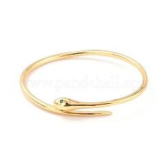 Snake Wrap Cubic Zirconia Cuff Bangle&nbsp;BJEW-D448-17G-RS