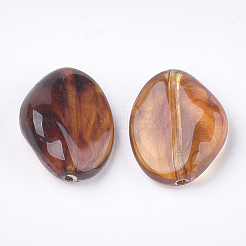 アクリルビーズ  天然石風  ナゲット  砂茶色  17x13.5x6mm  穴：1.4mm  約642個/500g&nbsp;OACR-S029-036