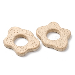 天然ブナ材の連結リング  マクラメ木製リング  蝶  バリーウッド  50x65x10mm&nbsp;WOOD-I017-08