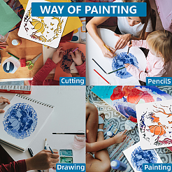 1 Set PET Hollow Out Drawing Painting Stencils&nbsp;DIY-MA0004-95