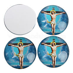 Jesus and the Virgin Printed Glass Half Round/Dome Cabochons&nbsp;GGLA-N004-14mm-A