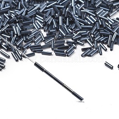 ガラス竹ビーズ  シードビーズ  マリンブルー  約6mm長  直径1.8mm  穴：0.6mm  約10000個/袋。 1ポンドのパッケージごとに販売&nbsp;TSDB6MM706