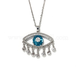 Cute Eye Brass Clear Cubic Zirconia Pendant Necklaces&nbsp;SU9142-1