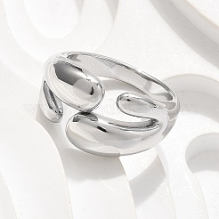 女性用304ステンレススチールカフリング  ステンレス鋼色  内径：18mm&nbsp;RJEW-A063-01F-P