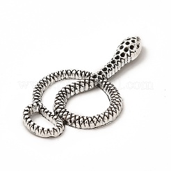 合金のチベット風チャーム  スネークチャーム  アンティークシルバー  46.5x26x4mm  穴：4.5x8.5mm&nbsp;FIND-G046-03AS-02