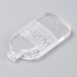 透明なアクリルパーツ  単語の水が入ったボトル  透明  30x15.5x2.5mm  穴：1.5mm&nbsp;TACR-O003-02