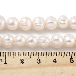 天然養殖淡水パールビーズ連売り  ポテト  桃パフ  8~9mm  穴：0.6mm  約22~23個/連  6.50インチ（16.5cm）&nbsp;PEAR-C003-15D