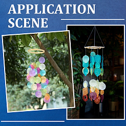 42Pcs 7 Colors Spray Painted Natural Capiz Shell Pendants&nbsp;SSHEL-SC0001-44