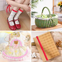 10M Double Layer Polyester Lace Ribbon&nbsp;OCOR-TA0004-14G