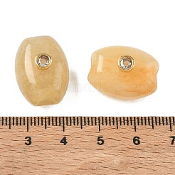 天然および合成の混合石ヨーロッパビーズ  楕円形の大きな穴のビーズに、真鍮製のマイクロパヴェクリアキュービックジルコニアの金具をあしらったもの  ゴールドカラー  染めと未染色の混合  19.5~20x15~15.5x13~13.5mm  穴：5.5mm&nbsp;GG-CBA105B-02G
