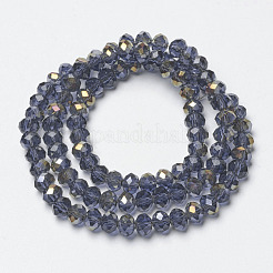 Electroplate Transparent Glass Beads Strands&nbsp;EGLA-A034-T4mm-H06