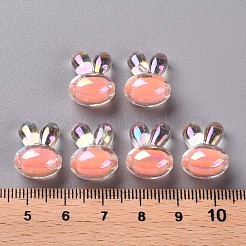 透明なアクリルビーズ  二層ビーズ  ABカラー  兎  鮭色  15.5x12x9.5mm  穴：2mm  約480個/500g&nbsp;TACR-S152-05B-SS2109