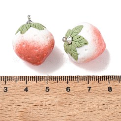 Gradient Color Strawberry Shaped Porcrlain Pendants&nbsp;PORC-C012-06