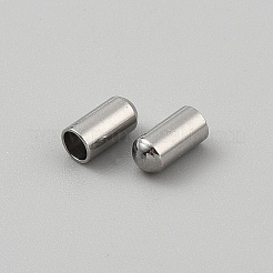 304ステンレススチールコードエンド  コラム  ステンレス鋼色  8x4mm  内径：3mm&nbsp;STAS-TAC0019-03B-P