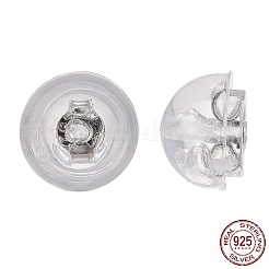 925スターリングシルバーピアスキャッチ  スタンプ925個付き  銀  5.5x4mm  穴：0.8mm&nbsp;STER-K167-036S