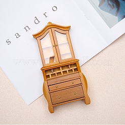 木製の本棚のミニチュア装飾品  マイクロランドスケープドールハウスアクセサリー  小道具の装飾のふりをする  ペルー  90x35x172mm&nbsp;PW-WG20F43-01