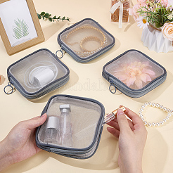 4Pcs Nylon Mesh and Polyester Fiber Cosmetic Zipper Storage Clutch Bags&nbsp;ABAG-CN0001-57B