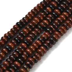 天然石マホガニーオブシディアンビーズ連売り  ロンデル  4x2mm  穴：0.9mm  約160~162個/連  14.96~15.16インチ（38~38.5cm）&nbsp;G-Z110-B28-2x4mm