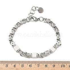 Natural Howlite Link Chain Bracelets for Women&nbsp;BJEW-Z148-06P-02