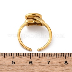 女性用304ステンレススチールオープンカフリング  文字L  18KGP本金メッキ  文字Z  13~14x7~15mm&nbsp;RJEW-M060-01G-26