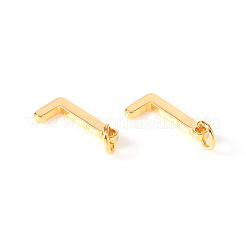真鍮製チャーム  丸カン付き  文字L  18KGP本金メッキ  文字L  L：10x4.5x1mm  穴：2.5mm&nbsp;KK-I672-01L-G