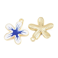 合金エナメルチャーム  花のチャーム  ラックめっき  ゴールドカラー  22x20x2.5mm  穴：1.5mm&nbsp;FIND-C095-06G