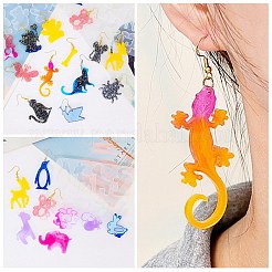DIY 動物チャームペンダント シリコン型 DIY ダングルイヤリング作り用  ミックスカラー  91x130x4mm  穴：1.8mm  内径：24~62x24.5~42mm  1 PC&nbsp;DIY-CJ0002-74