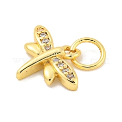Rack Plating Brass Micro Pave Clear Cubic Zirconia Pendants&nbsp;KK-B093-10A-G