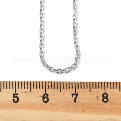 Classic Plain 304 Stainless Steel Mens Womens Cable Chain Necklaces&nbsp;STAS-UN0017-38P-A