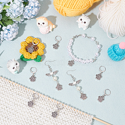 Alloy Paw Print Charm Locking Stitch Markers&nbsp;HJEW-PH01787