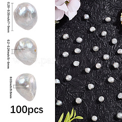 天然養殖淡水真珠ビーズ100個  染め  研磨両側  ライトグレー  7~9x5~6mm  穴：0.8mm&nbsp;PEAR-LT0001-03