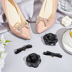 6Pcs 3 Styles PU Leather & Alloy Rhinestone Shoes Charms&nbsp;AJEW-PH01658