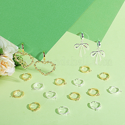 16Pcs 2 Colors 201 Stainless Steel Huggie Hoop Earrings Findings&nbsp;STAS-BBC0008-39E