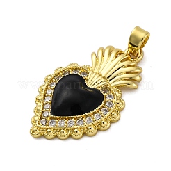 Brass Micro Pave Cubic Zirconia Pendants&nbsp;KK-V009-14G-01
