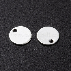 304ステンレススチールチャーム  空白タグのスタンプ  フラットラウンド  銀  8x0.8mm  穴：1.2mm&nbsp;STAS-H436-66S-8mm