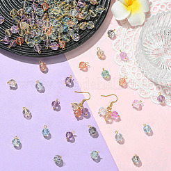 120Pcs 8 Colors Crackle Transparent Glass Pendants&nbsp;PALLOY-YW00175
