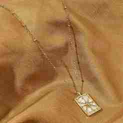 Brass Cubic Zirconia Pendant Necklaces&nbsp;LS-NJEW-H051-01G-02