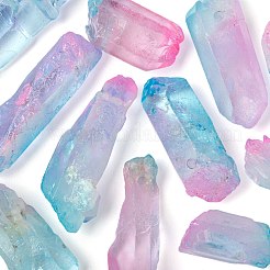 3Pcs Electroplate Natural Quartz Crystal Beads Strands&nbsp;G-FS0001-66