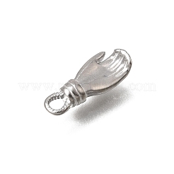 304ステンレススチールチャーム  ヤシのチャーム  ステンレス鋼色  15x6x4mm  穴：2mm&nbsp;SA-CBACB61-11P