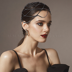 Rhinestone Mesh Headpiece Cap&nbsp;AJEW-WH0413-82B