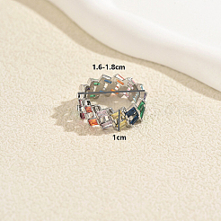Brass Pave Cubic Zirconia Finger Rings for Women&nbsp;MR6929