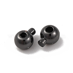 真鍮製つぶし玉カシメ玉  長持ちメッキ  ラウンド  ブラック  5x3.5x3.5mm  穴：0.9mm&nbsp;KK-Z030-16A-B