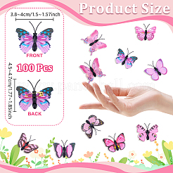 PVCブローチ100個  蝶  パールピンク  38~40x45~47mm&nbsp;JEWB-UN0001-12B