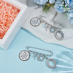 2Pcs Alloy & Glass & Rhinestone Kilt Pins DIY Jewelry Kits&nbsp;JEWB-OC00003