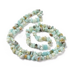 Natural Flower Amazonite Chips Beads Strands&nbsp;X-G-M205-12B